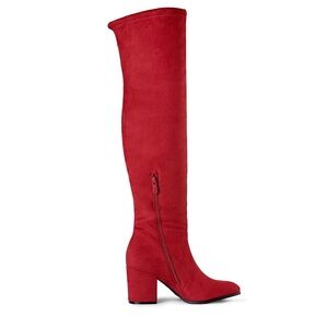 Over the Knee Dream Pairs Faux Suede Block Chunky Heel Boots Size 8 Party